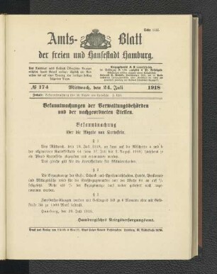 No. 174, 24. Juli 1918