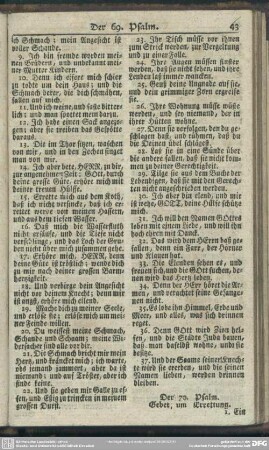 Der 70. Psalm. Gebet um Errettung