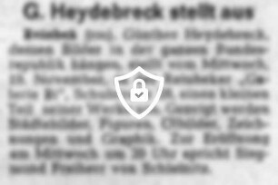 G. Heydebreck stellt aus