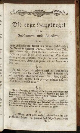 Die erste Hauptregel vom Sustantivo und Adjectivo
