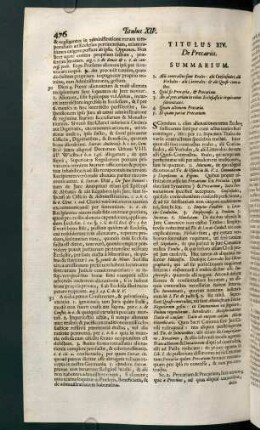 476-503, Titulus XIV. De precariis - Titulus XVII. De emptione & venditione