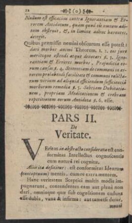 Pars II. De Veritate