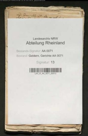 Beilagen zu den Gerichtsprotokollen