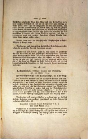 ... in Collegio Electorali, 1805 [,1,2]. Freytags den 11ten Jänner 1805