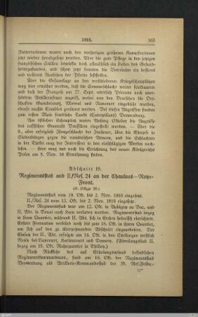 19. Regimentsstab und II./Res. 24 an der Chaulnes - Roye-Front