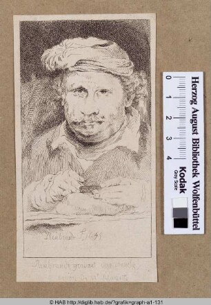 Rembrandt gravant une planche, oeuvre de Mr. Mariette.