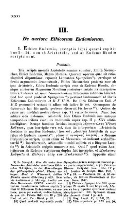 III. De auctore Ethicorum Eudemiorum.