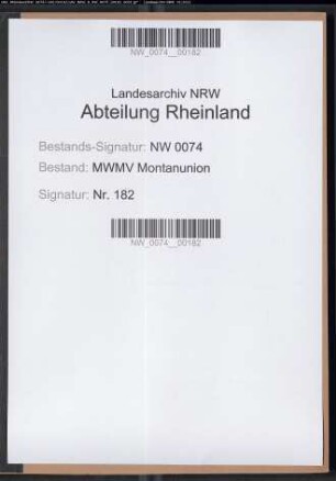 Allgemeine Angelegenheiten der Montanunion