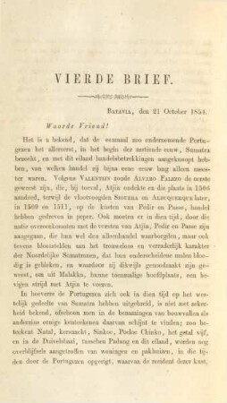 Vierde brief. Batavia, den 21 October 1854