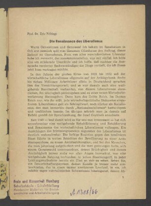 Die Renaissance des Liberalismus