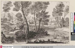 [Landschaft mit zwei Anglern an einem Fluss; Landscape with two Fishermen; Les deux pêcheurs]