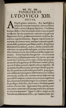Panegyricus Ludovico XIII.