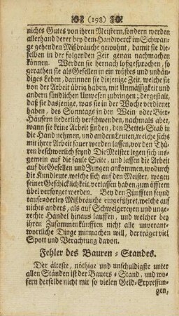 Fehler des Bauren-Standes
