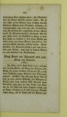 Koenig Kanut von Daenemark wird auch Koenig von England