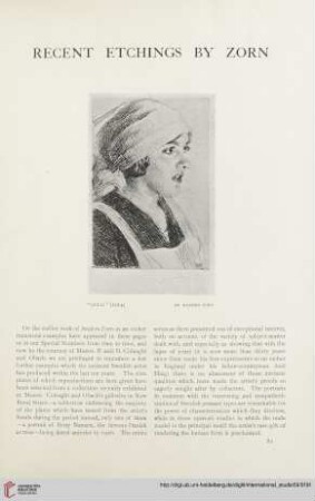 Recent etchings by Zorn