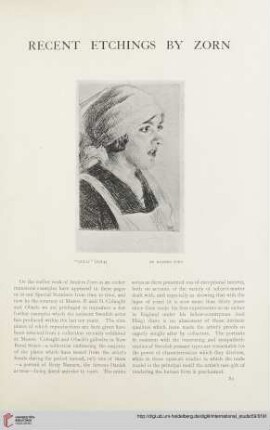 Recent etchings by Zorn