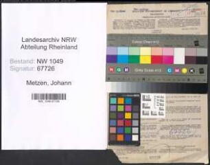 Entnazifizierung Johann Metzen , geb. 01.09.1894 (Beamter)