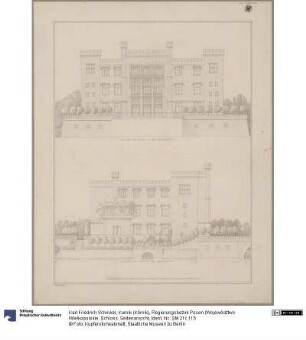 Kurnik (Kórnik), Regierungsbezirk Posen (Województwo Wielkopolskie. Schloss. Seitenansicht