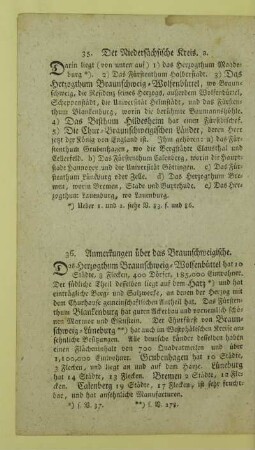 36. Anmerkungen über das Braunschweigische