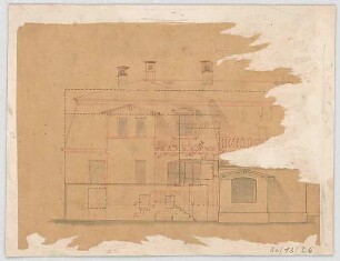 Thiersch, August ; München, Blütenstr.; Privathaus, Projekt - Ansicht