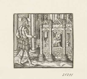 Nebukadnezas Traum, aus: Ambrosius Lobwasser, "Biblia / Darinnen die Summarien aller Capittel der gantzen heiligen Schrifft", Leipzig 1584, S. 487