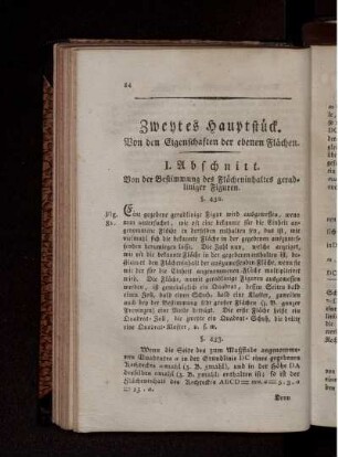 Zweytes Hauptstück. Von den Eigenschaften der ebenen Flächen.