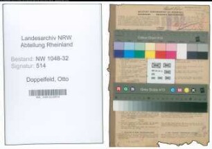 Entnazifizierung Otto Doppelfeld , geb. 26.02.1907 (Kustos)