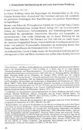 1. Französische Saarforschung im und nach dem Ersten Weltkrieg