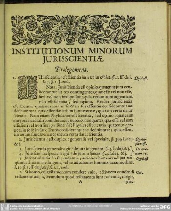 Institutionum Minorum Jurisscientiae Prolegomena