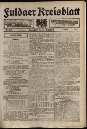 Zweite Ausgabe vom Samstag, den 30. Dezember 1911.