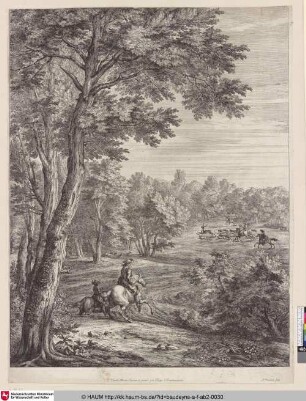 [Landschaft; Die Hirschjagd; Paysage; la chasse au cerf]
