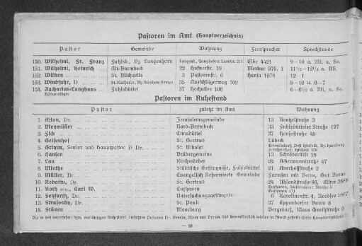 Pastoren im Ruhestand