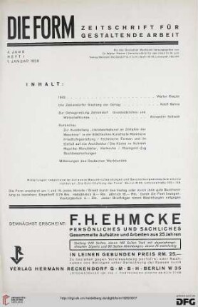 Heft 1 (1. Januar 1929)