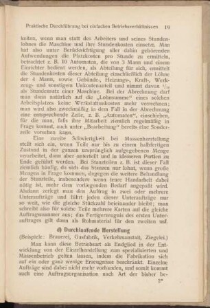 d) Durchlaufende Herstellung