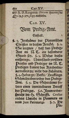 Caput XV. Vom Predig-Amt