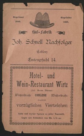 Hut-Fabrik Joh. Schnell Nachfolger