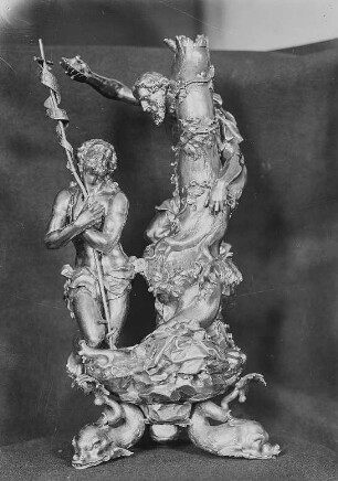 Gießer als Gruppe: Taufe Christi, Grünes Gewölbe : Gießer als Gruppe: Taufe Christi. Aus dem Taufbecken der Wettiner. 1613/1615 (D. Kellerthaler). Dresden: Grünes Gewölbe IV 11