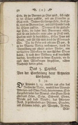 Das 3. Capitel. Von der Eintheilung derer Artzneien überhaupt.