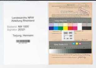 Entnazifizierung Hermann Terjung, geb. 04.12.1902 (Angest.)
