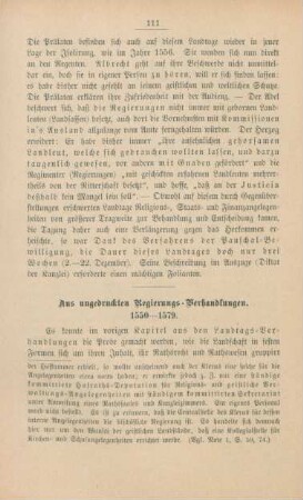 Aus ungedruckten Regierungs-Verhandlungen 1550 - 1579