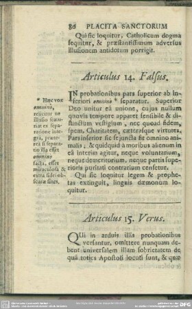 Articulus 15. verus [& falsus]