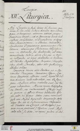 XIV. Liturgica