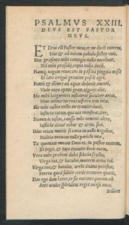 Psalmus XXIII. Deus Est Pastor Meus.