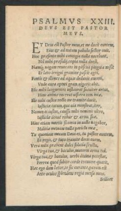 Psalmus XXIII. Deus Est Pastor Meus.