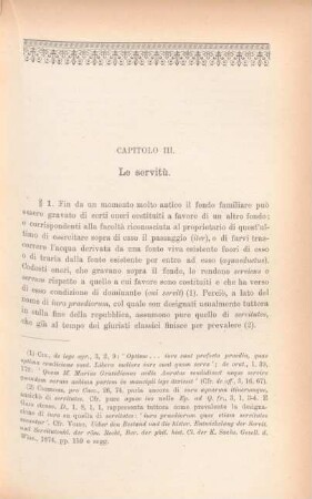 Capitolo III. Le servitù