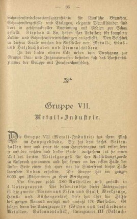 Gruppe VII. Metall-Industrie