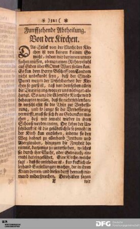 Funffzehende Abtheilung. Von der Kirchen