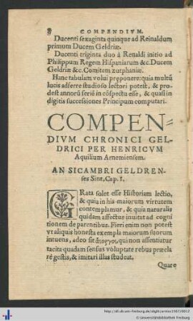 Compendium Chronici Geldrici.