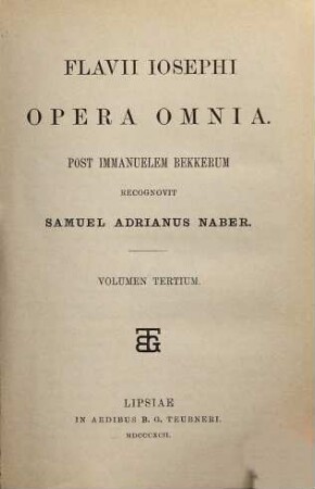 Flavii Iosephi Opera omnia, 3