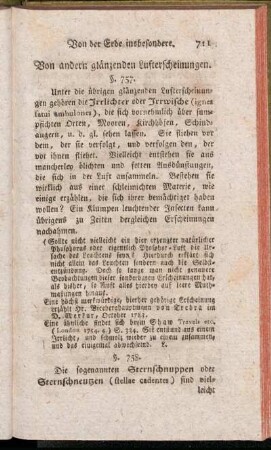 Von anderen glänzenden Lufterscheinungen